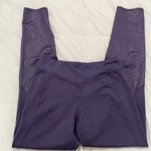 Girls Large Dark Purple And Sparkle Leggings